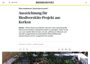 Rheinische Post: Hinweis zum Deutschland summt!-Pflanzwettbewerb 2025